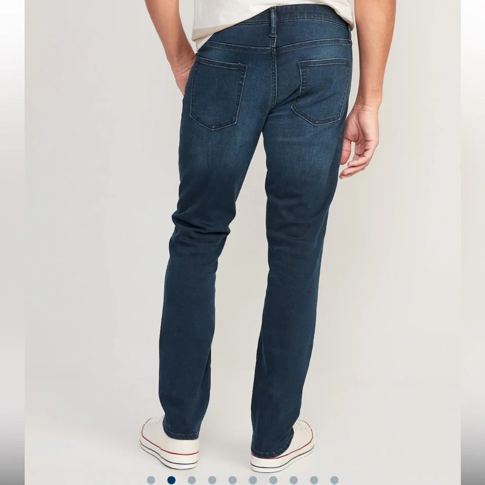 NWT Old Navy Men's Straight 360 Stretch Jeans Blue Black, 34x32